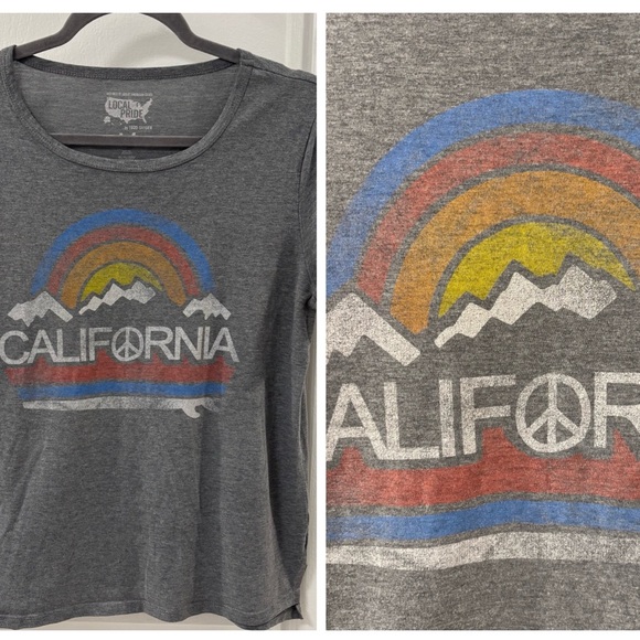 Todd Snyder Tops - Local Pride Todd Snyder California Gray Graphic Tee Rainbow Peace Sign size M